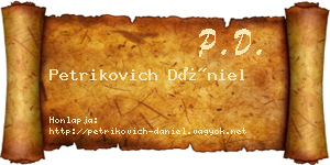 Petrikovich Dániel névjegykártya